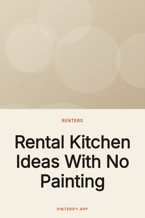 Pin: Rental Kitchen Ideas With No Painting